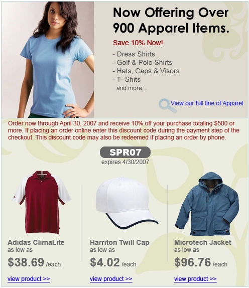 Now Offering Over 900 Apparel Items