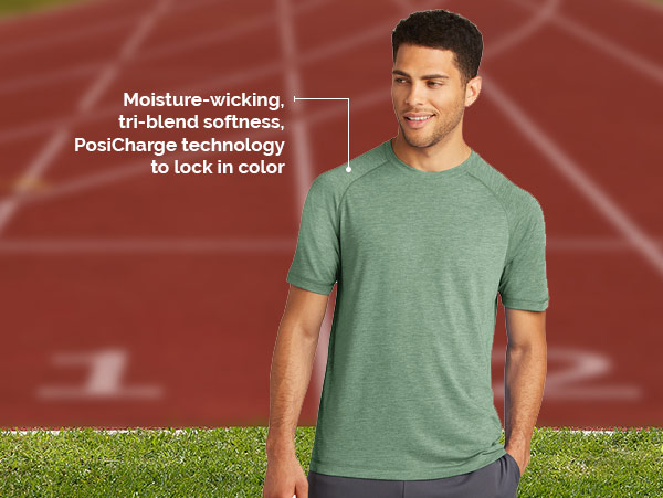 Sport-Tek PosiCharge Tri-Blend Wicking Raglan Tee