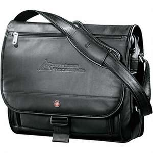 Custom Promotional Wenger Executive Leather Computer-Saddle Bag