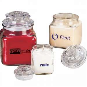 Custom Promotional Serenity Candle Square Glass Jars - 10oz