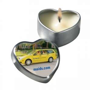 Custom Promotional Heart Shaped Affection Candle (4 Color Process)