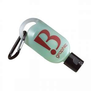 Custom Promotional Baltic Anti-bacterial Hand Gel Carabiner Bottle - 0.5oz