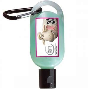 Custom Promotional Baltic Anti-bacterial Hand Gel Carabiner Bottle - 0.5oz (4 Color Process)