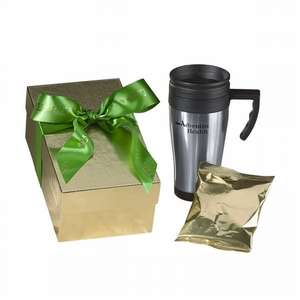 Custom Promotional Applause Gift Boxed Travel Mug with Hot Chocolate