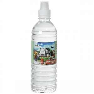Custom Promotional Sports Cap Bottle Water w/4 Color Label - 16.9oz - 24 bottle case