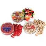 Business Food Gift Bags, Baskets & Boxes - Barrel Plastic Tubs - (with fill C)