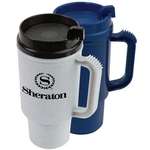 Logo Travel Coffee Mugs - Auto Mate Insulated Travel Mug With Thumb Slide - 14 oz.