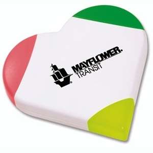 Custom Promotional Three Color Heart Highlighter