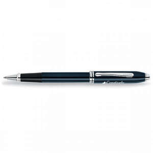 Custom Promotional Cross Townsend Quartz Blue Lacquer Selectip Rolling Ball Pen