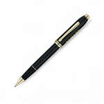 Customized Rollerball Pens - Cross Townsend Black Lacquer/23 Karat Gold Plated Selectip Rolling Ball Pen