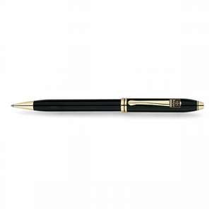 Cross Townsend Black Lacquer/23 Karat Gold Plated Ball-Point Pen 