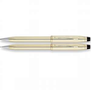 Custom Promotional Cross Century II 10 Karat Gold Filled/Rolled Gold Ball-Point Pen/0.5mm Pencil Set
