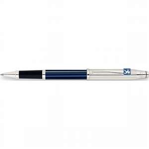 Custom Promotional Cross Century II Sterling Silver/Translucent Blue Lacquer Selectip Rolling Ball Pen