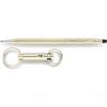 Imprinted Executive & Office Gifts - Cross Classic Century 10 Karat Gold Filled/Rolled Gold Ball-Point Pen and Key Ring Gift Set