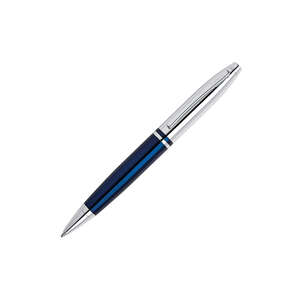 Custom Promotional Cross Calais Chrome/Blue Lacquer Ball-Point Pen