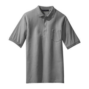 Port Authority - Silk Touch Pique Knit Sport Shirt w Pocket Gray, Cool