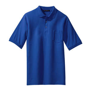 Port Authority - Silk Touch Pique Knit Sport Shirt w Pocket Blue, Royal