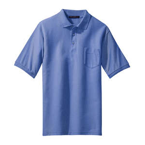 Port Authority - Silk Touch Pique Knit Sport Shirt w Pocket Blue, Ultramarine