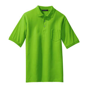 Port Authority - Silk Touch Pique Knit Sport Shirt w Pocket Green, Lime