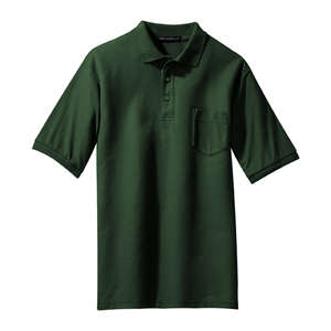 Port Authority - Silk Touch Pique Knit Sport Shirt w Pocket Green, Dark