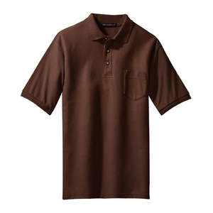 Port Authority - Silk Touch Pique Knit Sport Shirt w Pocket Brown