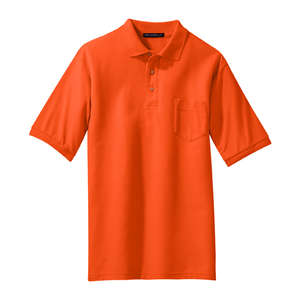 Port Authority - Silk Touch Pique Knit Sport Shirt w Pocket Orange