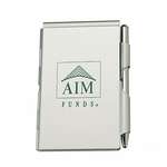 Promotional Journals, Organizers & Portfolios - Aluminum Jotter Pad with Pen
