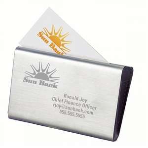 Custom Promotional Business Card Holder with Leather Gussets