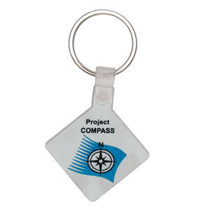 Custom Promotional Diamond Soft Plastic Standard Key Chain 1-3/4"