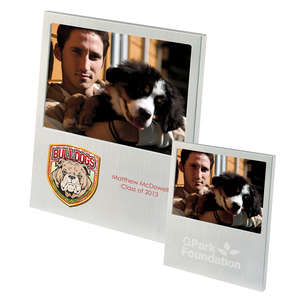 Custom Promotional 4" x 6" Brushed Aluminum Frame