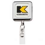 Personalized Badge Reels - Square Metal Retract Badge Holder