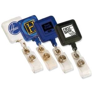 Custom Promotional Square Retractable Badge Holder and Badge Reel
