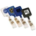 Business Lanyards, Badges & Bracelets - Square Retractable Badge Holder and Badge Reel