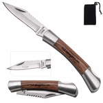 Business Knives - Small Rosewood Pocket Knife with Silver Accents