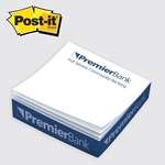 Customized Note Cubes - Post-it(R) Custom Printed Notes Quarter-Cube 4"W x 1"H x 4"D - White Paper