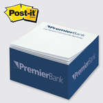 Wholesale Adhesive Notepads - Post-it(R) Custom Printed Notes Half Cube 2-3/4"W x 1-3/8"H x 2-3/4"D - White Paper, Spot Color