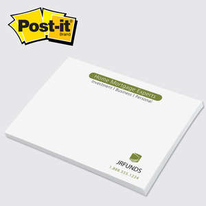 Custom Promotional Post-it Brand Notes 4"W x 3"H - 25 sheets, Standard Paper Colors