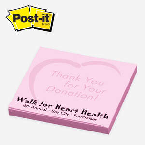 Custom Promotional Post-it Brand Notes 3"W x 3"H - 25 sheets, Standard Paper Colors