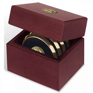 Custom Promotional Four Coasters with Solid Cherry Chest