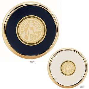 Round Brass Coaster Weight Coasters with Round Gold Medallion (QC)