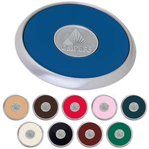 Custom Promotional Round Brushed Zinc Coaster Weight Coasters