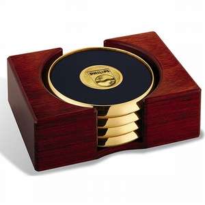 Custom Promotional Dymondwood Four-Coaster Tray