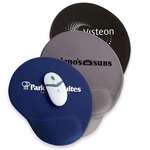 Custom Soft Surface/Fabric Mouse Pads - Oval Lycra Mouse Pad with Gel Wrist Rest - 1/4" Thick