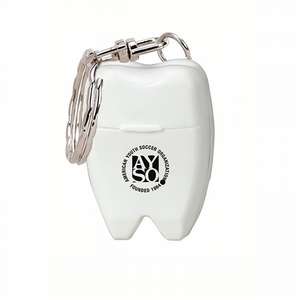 Mini Tooth Dental Floss Keychain 