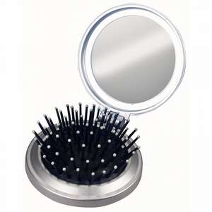 Compact Hairbrush with Mirror