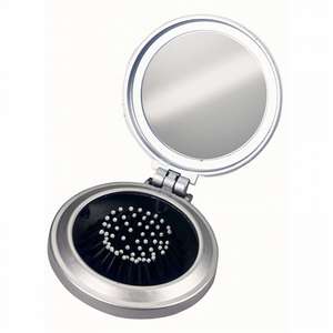 Compact Hairbrush with Mirror
