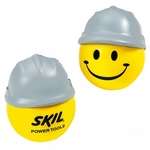 Business Construction & Building Stress Balls - Happy Face with Hard Hat Stress Ball