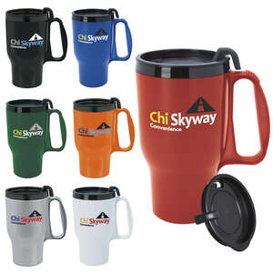 Custom Promotional 16 oz. Budget Traveler Mug with Slider Lid