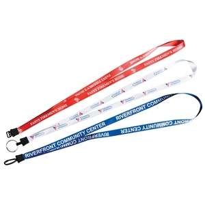 Custom Promotional Satin Lanyard with Plastic Clamp - 5/8"