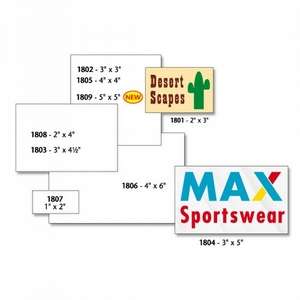 Custom Promotional White Vinyl Decal w/ Permanent Adhesive - 1" x 2" (Indoor and Outdoor)